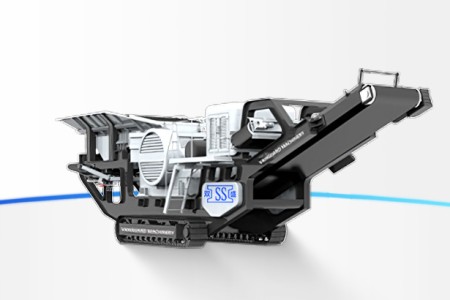 Crawler jaw breaking mobile crushing station